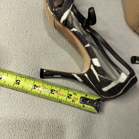 Manolo Blahnik Zebra Print Canvas Strappy Heels, Sz 7.5. - Picture 5 of 16